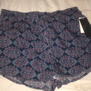 DARK AND LIGHT BLUE AND RED VINTAGE STYLE SHORTS